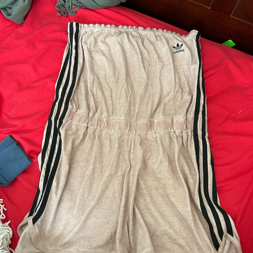 adidas Light Tan Jumpsuit with Black Accents